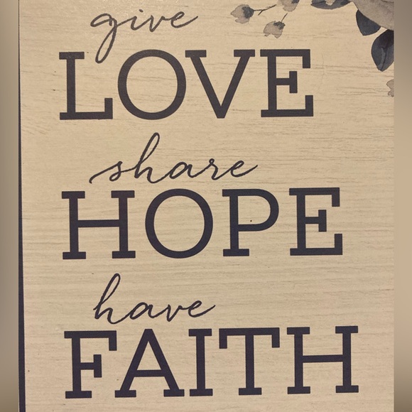 Give Love, Share Hope, Have Faith Wooden Shelf Sitter - Picture 4 of 5